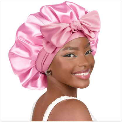 Double-Layer Bow Wide-Brimmed Hair Care Hat Glow Theory