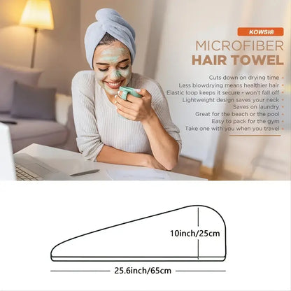 Microfiber Hair Towel Wrap for Curly Hair (1pc) Glow Theory