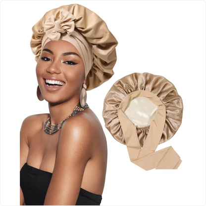 Double-Layer Bow Wide-Brimmed Hair Care Hat Glow Theory