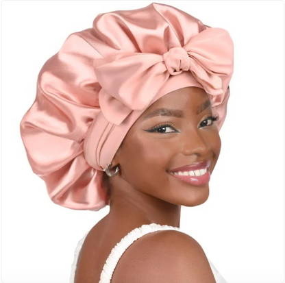 Double-Layer Bow Wide-Brimmed Hair Care Hat Glow Theory