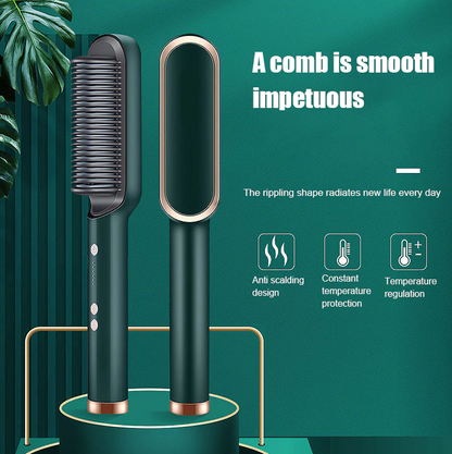 2-in-1 Hair Straightening Brush Glow Theory