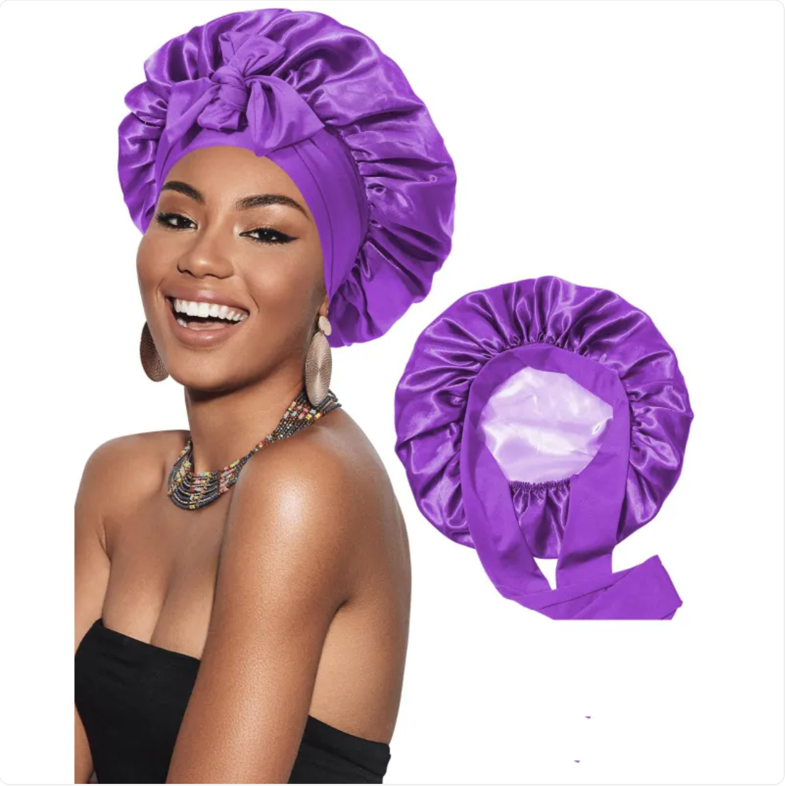 Double-Layer Bow Wide-Brimmed Hair Care Hat Glow Theory