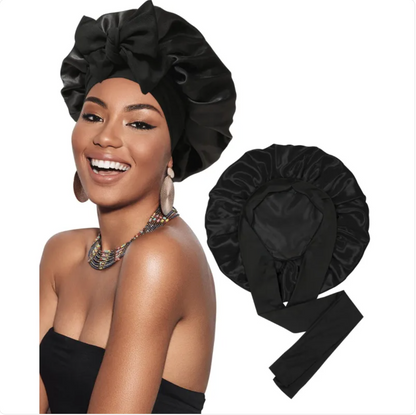 Double-Layer Bow Wide-Brimmed Hair Care Hat Glow Theory