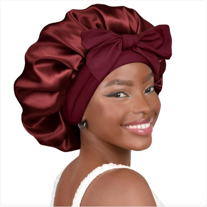 Double-Layer Bow Wide-Brimmed Hair Care Hat Glow Theory