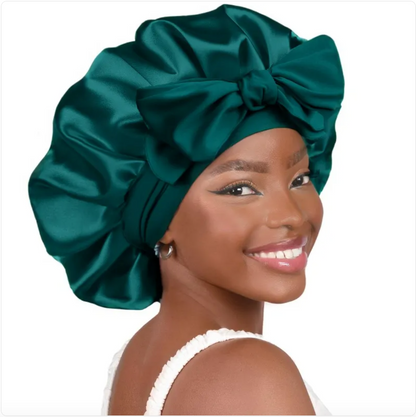 Double-Layer Bow Wide-Brimmed Hair Care Hat Glow Theory
