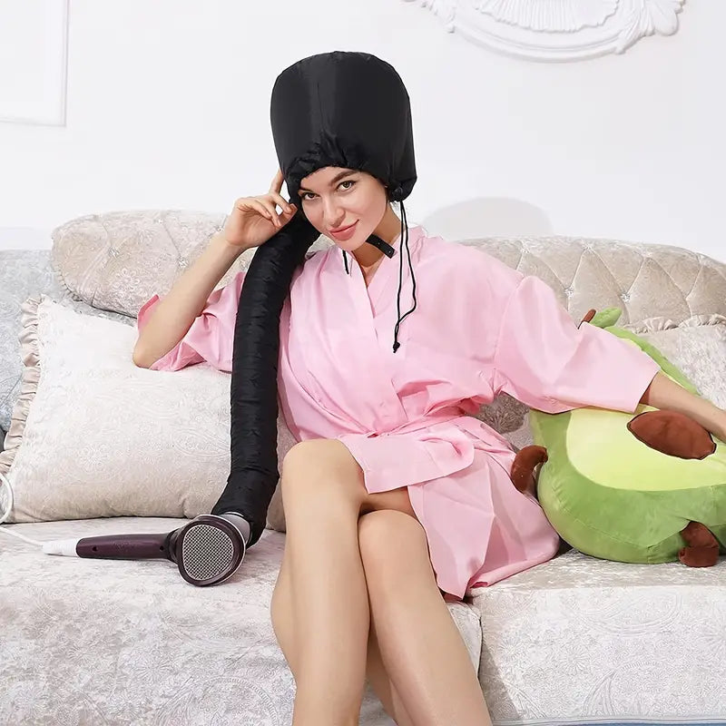 Soft Hooded Hair Dryer Attachment for Curly Hair Care Glow Theory