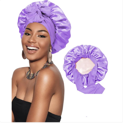 Double-Layer Bow Wide-Brimmed Hair Care Hat Glow Theory