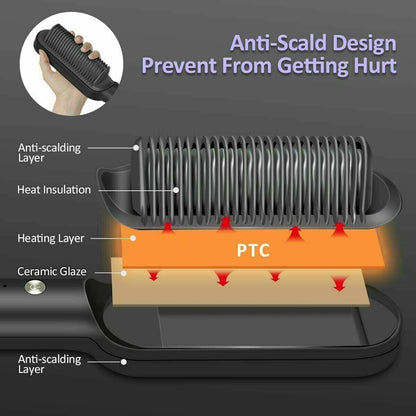 2-in-1 Hair Straightening Brush Glow Theory