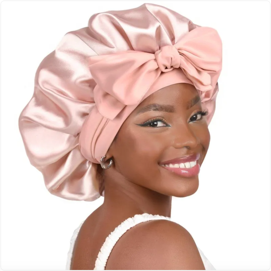 Double-Layer Bow Wide-Brimmed Hair Care Hat Glow Theory