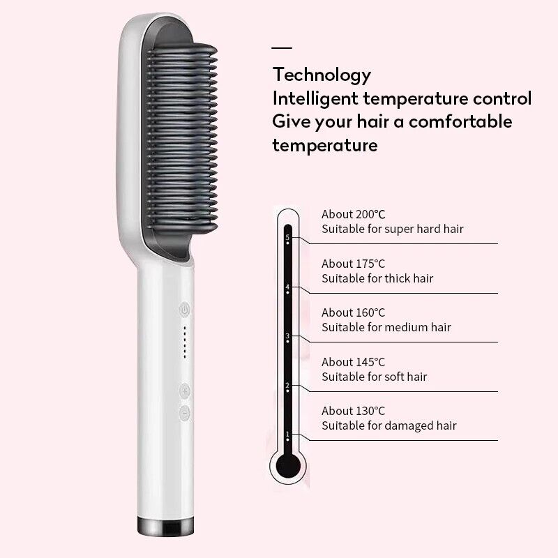 2-in-1 Hair Straightening Brush Glow Theory