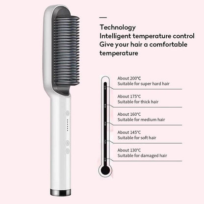 2-in-1 Hair Straightening Brush Glow Theory
