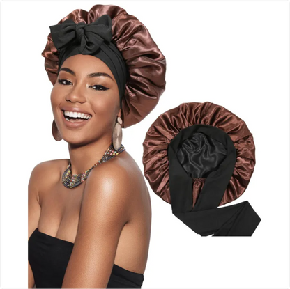 Double-Layer Bow Wide-Brimmed Hair Care Hat Glow Theory