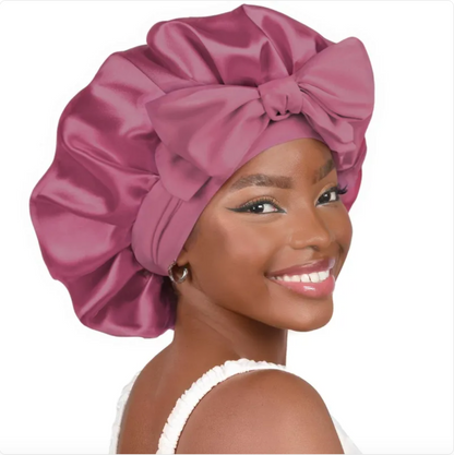 Double-Layer Bow Wide-Brimmed Hair Care Hat Glow Theory