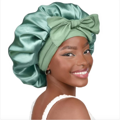 Double-Layer Bow Wide-Brimmed Hair Care Hat Glow Theory