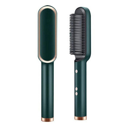 2-in-1 Hair Straightening Brush Glow Theory