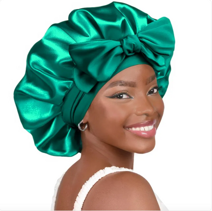 Double-Layer Bow Wide-Brimmed Hair Care Hat Glow Theory