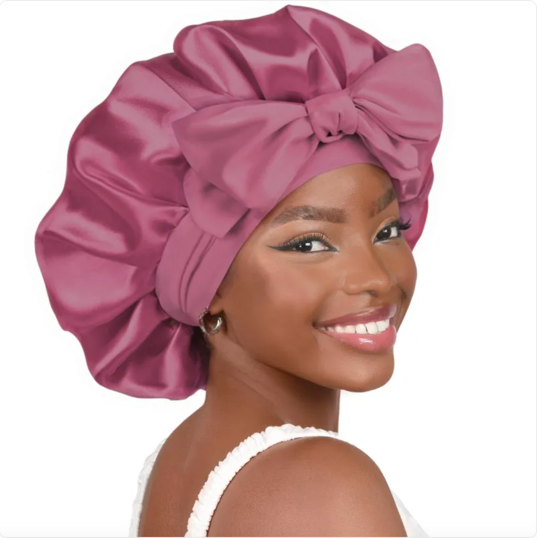 Double-Layer Bow Wide-Brimmed Hair Care Hat Glow Theory