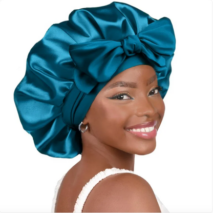 Double-Layer Bow Wide-Brimmed Hair Care Hat Glow Theory