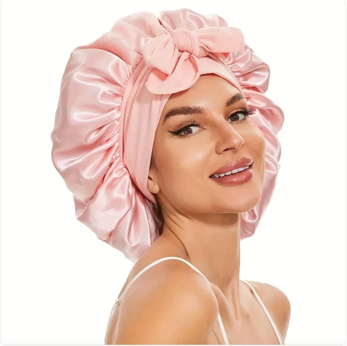 Double-Layer Bow Wide-Brimmed Hair Care Hat Glow Theory