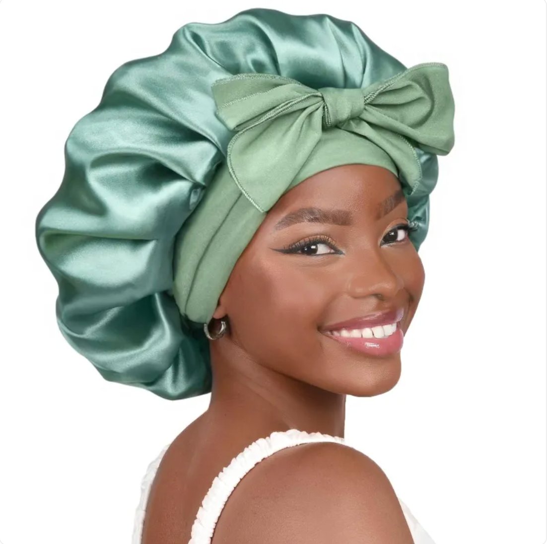 Double-Layer Bow Wide-Brimmed Hair Care Hat Glow Theory