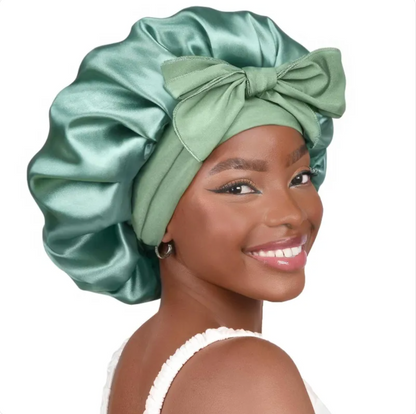 Double-Layer Bow Wide-Brimmed Hair Care Hat Glow Theory
