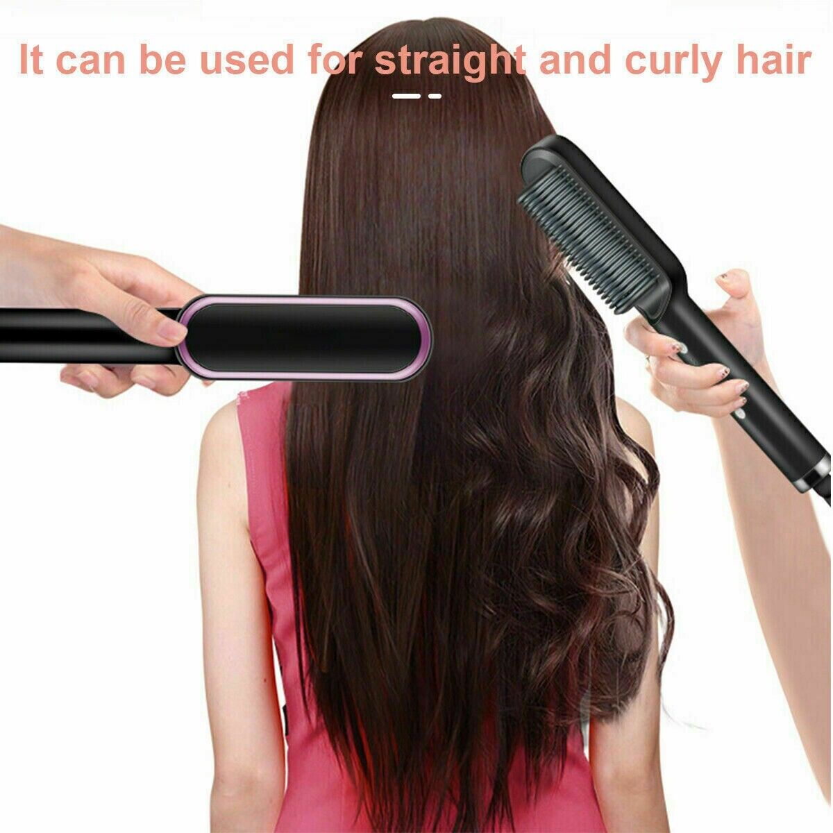 2-in-1 Hair Straightening Brush Glow Theory