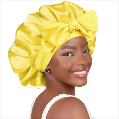 Double-Layer Bow Wide-Brimmed Hair Care Hat Glow Theory