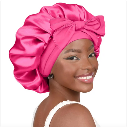 Double-Layer Bow Wide-Brimmed Hair Care Hat Glow Theory