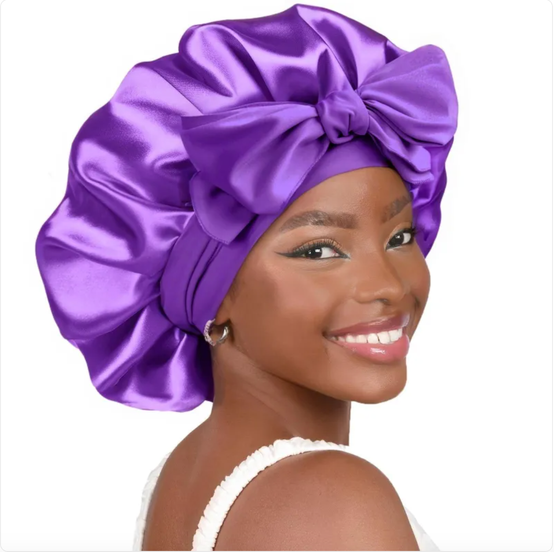 Double-Layer Bow Wide-Brimmed Hair Care Hat Glow Theory