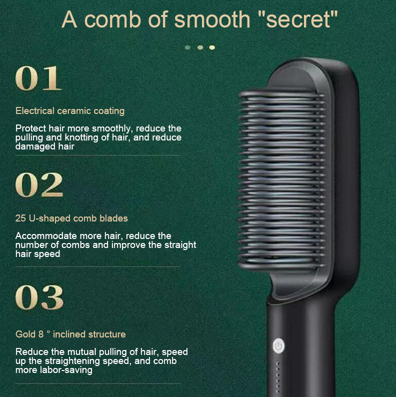 2-in-1 Hair Straightening Brush Glow Theory