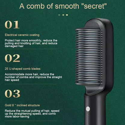 2-in-1 Hair Straightening Brush Glow Theory
