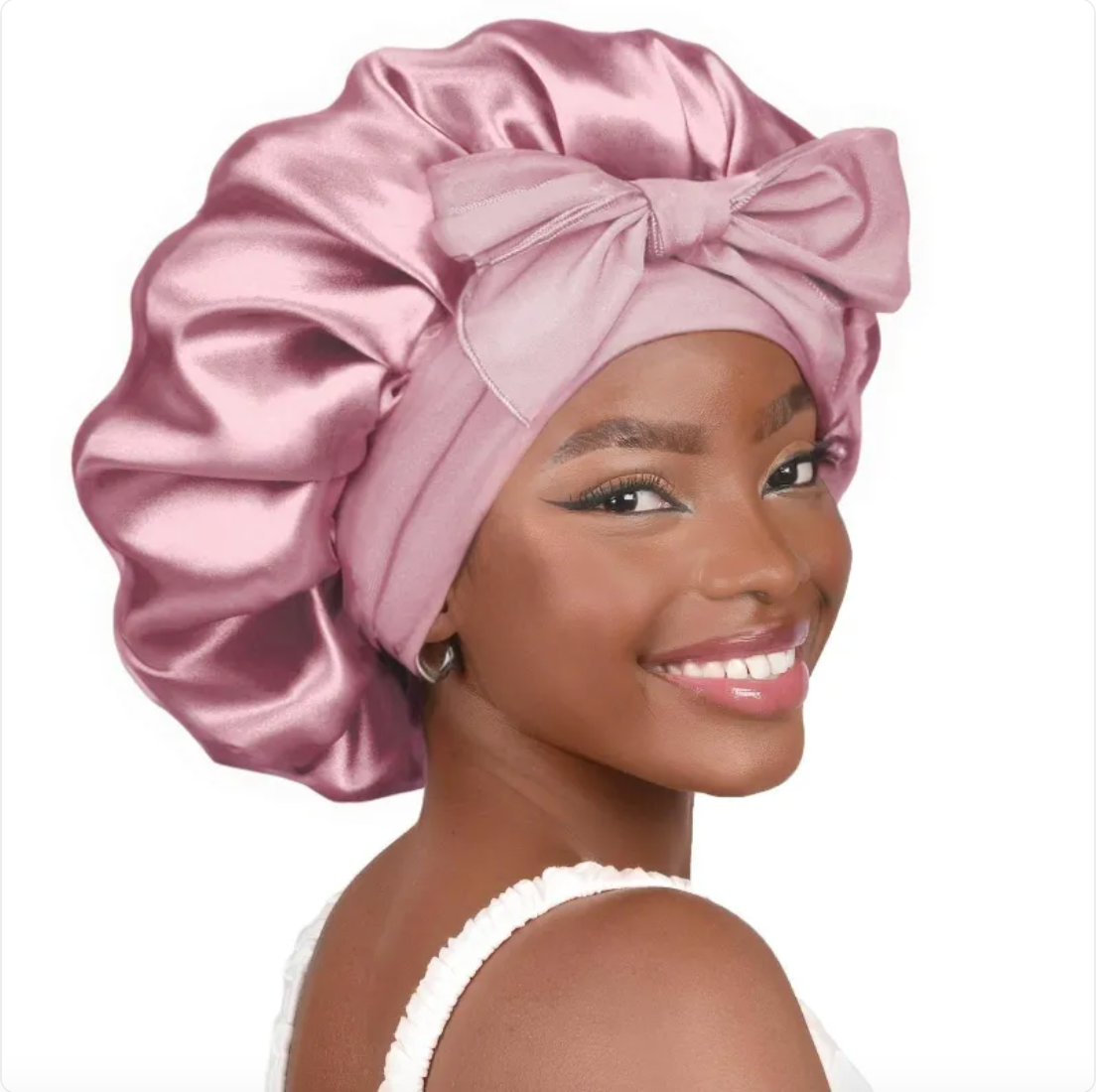 Double-Layer Bow Wide-Brimmed Hair Care Hat Glow Theory