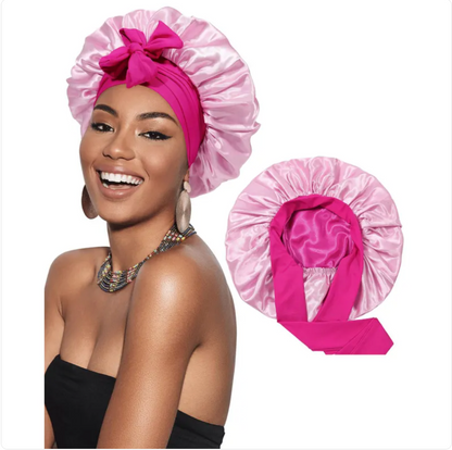 Double-Layer Bow Wide-Brimmed Hair Care Hat Glow Theory