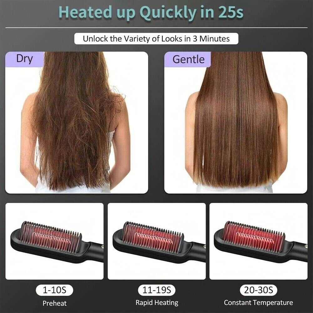 2-in-1 Hair Straightening Brush Glow Theory