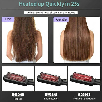 2-in-1 Hair Straightening Brush Glow Theory