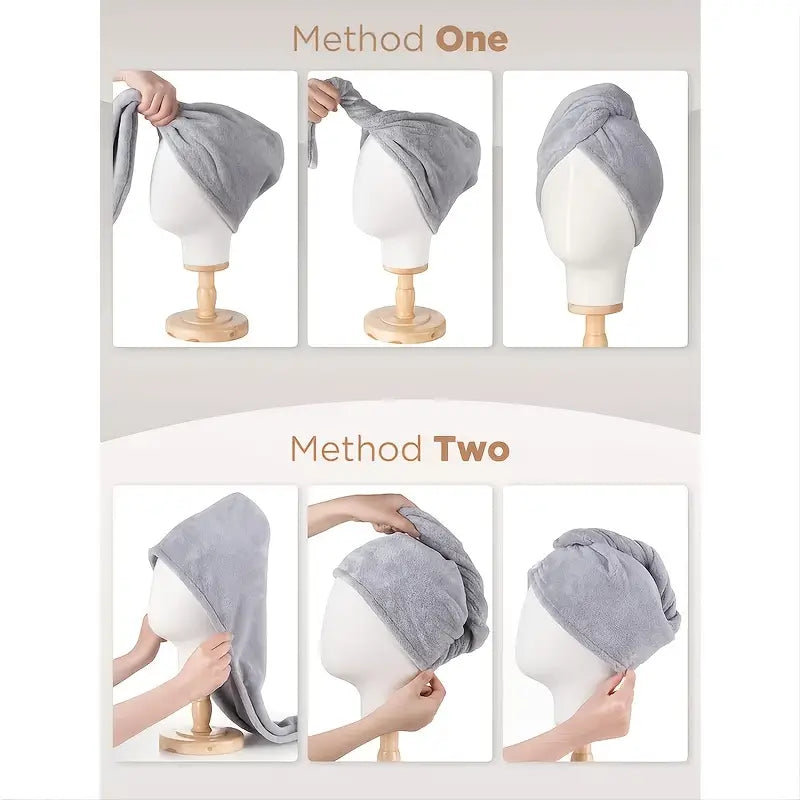 Microfiber Hair Towel Wrap for Curly Hair (1pc) Glow Theory