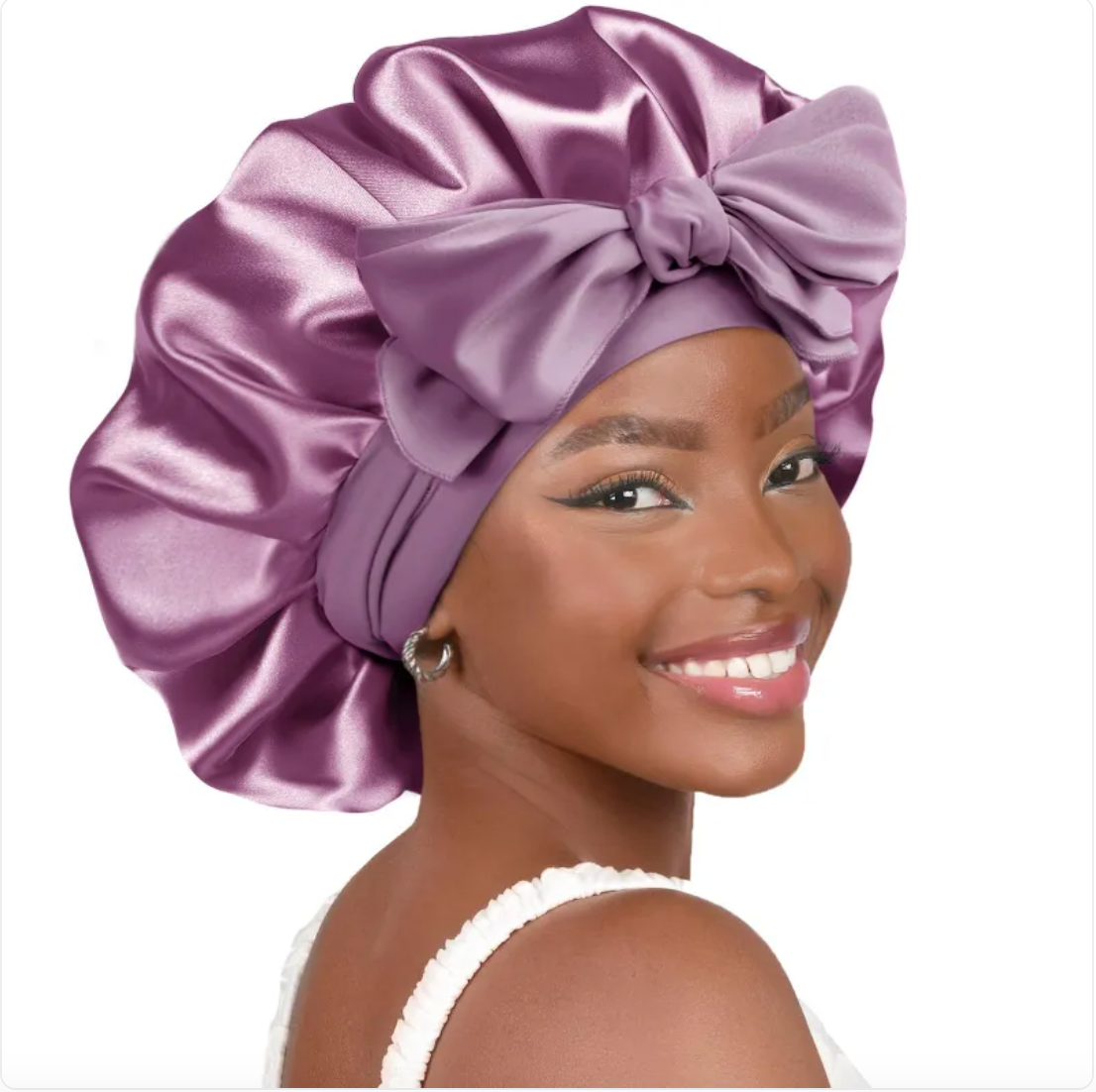 Double-Layer Bow Wide-Brimmed Hair Care Hat Glow Theory