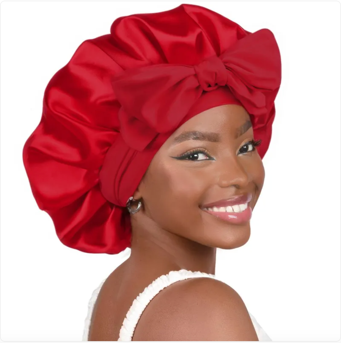 Double-Layer Bow Wide-Brimmed Hair Care Hat Glow Theory