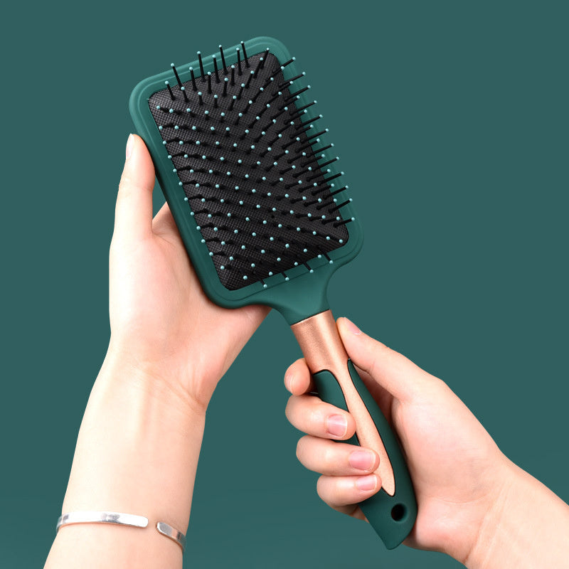 Dark Green Massage Comb for Straight and Curly Hair Glow Theory