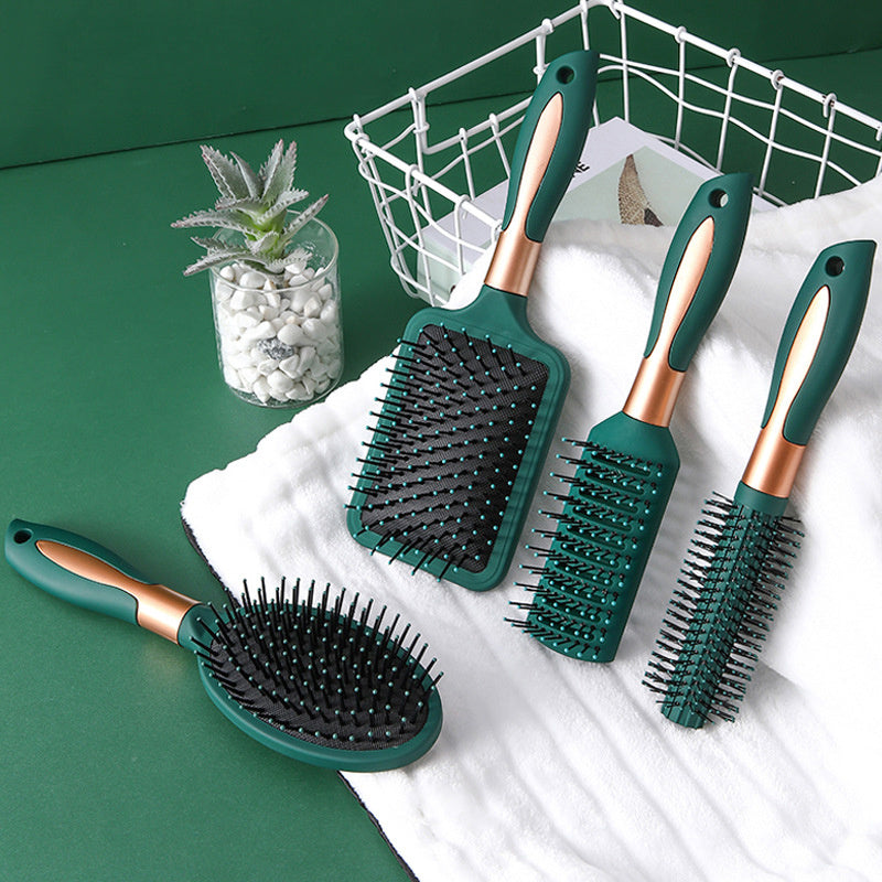 Dark Green Massage Comb for Straight and Curly Hair Glow Theory