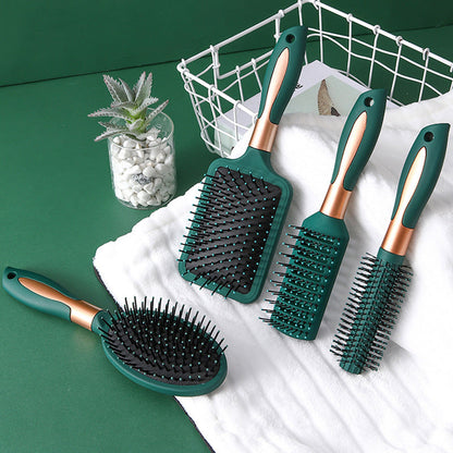 Dark Green Massage Comb for Straight and Curly Hair Glow Theory