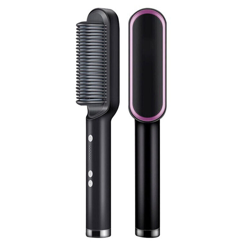 2-in-1 Hair Straightening Brush Glow Theory