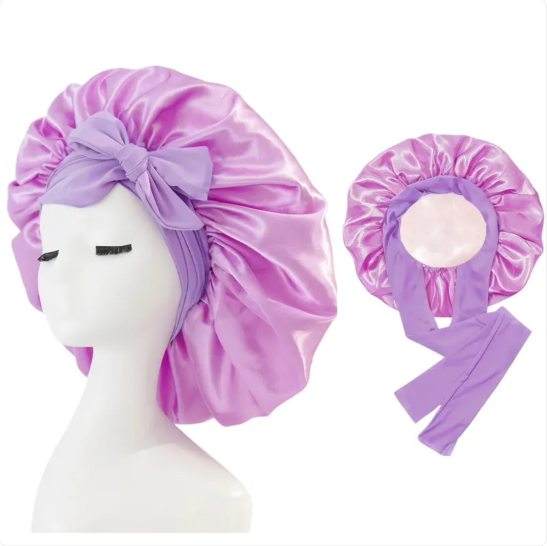 Double-Layer Bow Wide-Brimmed Hair Care Hat Glow Theory
