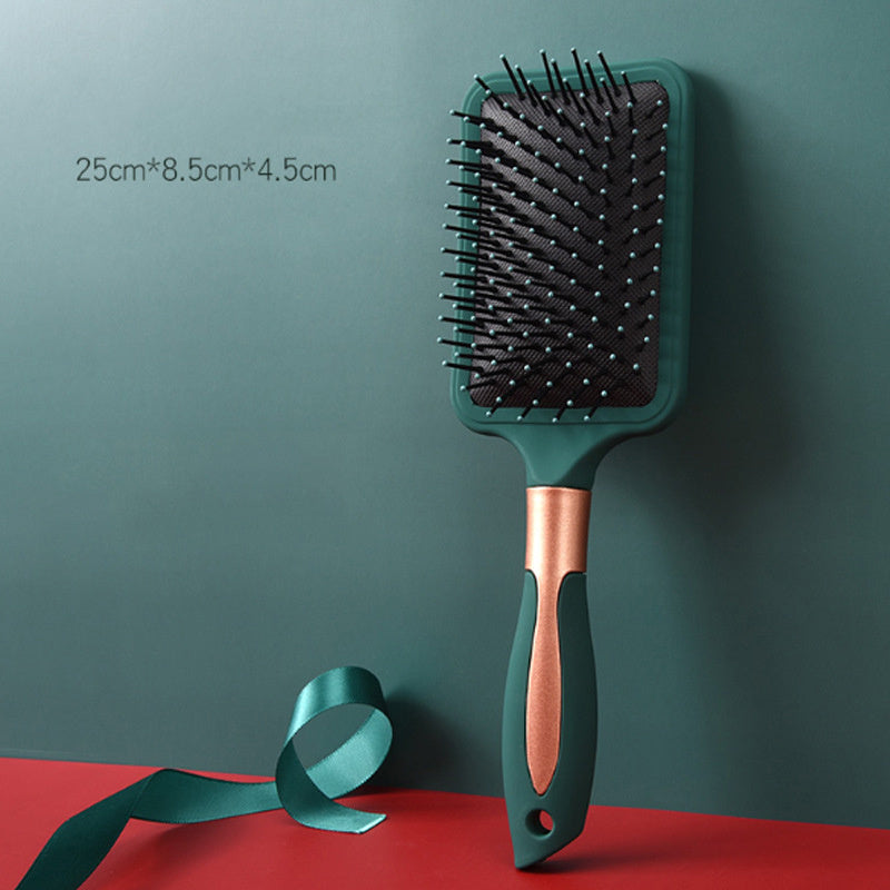 Dark Green Massage Comb for Straight and Curly Hair Glow Theory