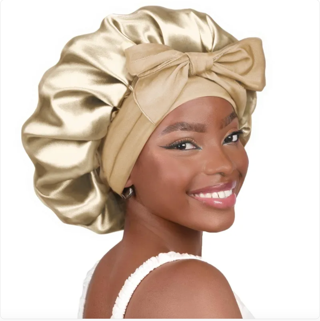 Double-Layer Bow Wide-Brimmed Hair Care Hat Glow Theory