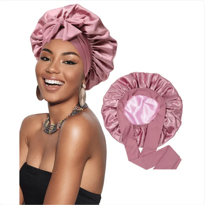 Double-Layer Bow Wide-Brimmed Hair Care Hat Glow Theory