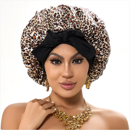 Double-Layer Bow Wide-Brimmed Hair Care Hat Glow Theory