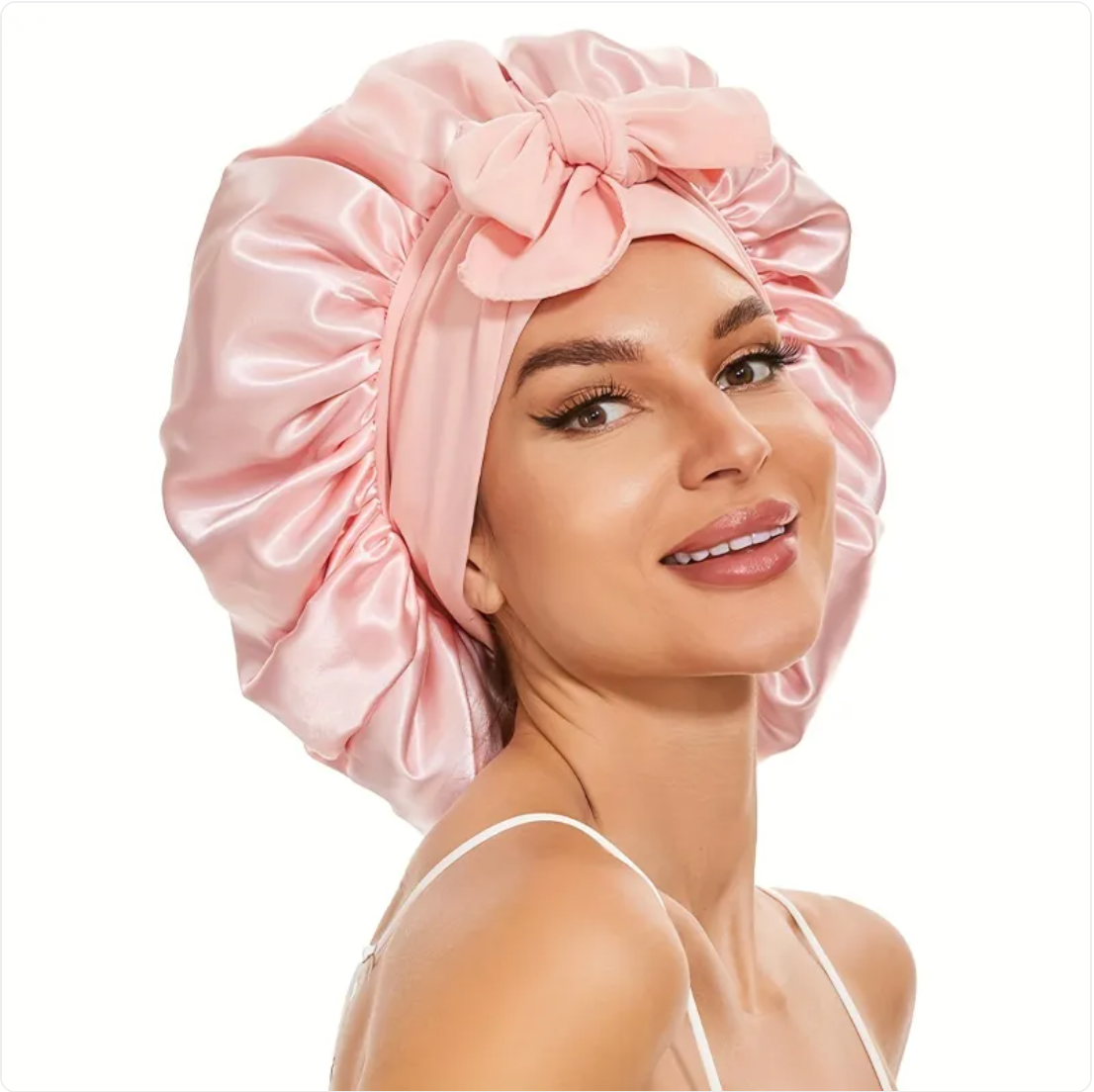 Double-Layer Bow Wide-Brimmed Hair Care Hat Glow Theory