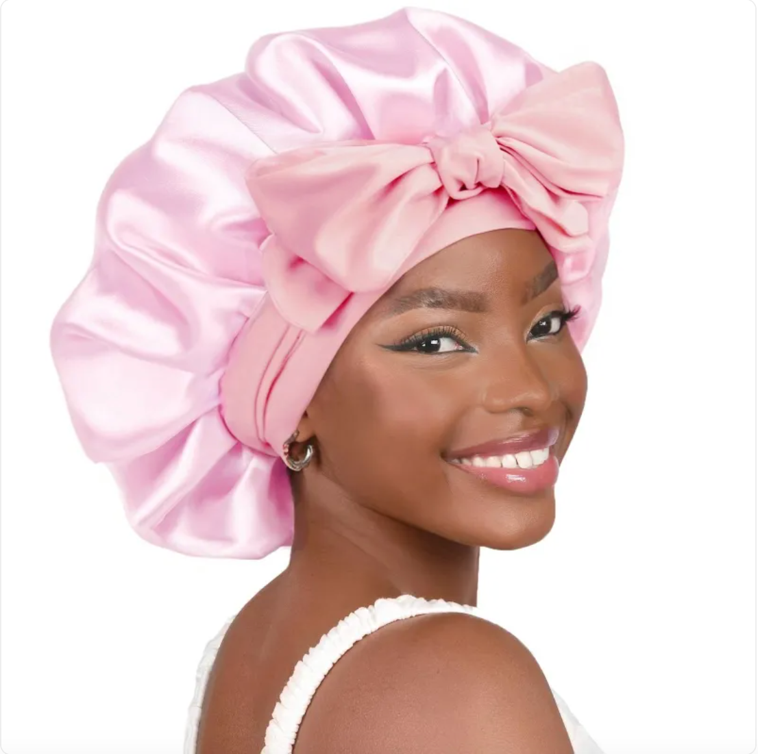 Double-Layer Bow Wide-Brimmed Hair Care Hat Glow Theory